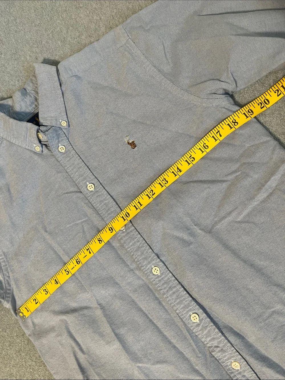 Ralph Lauren Light Blue Oxford Button-Down Shirt Boys Youth 16 Flesh Pony